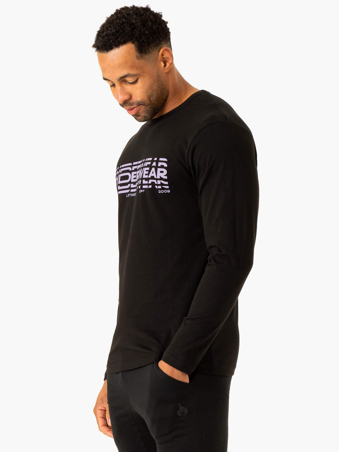 Graphic Long Sleeve T-Shirt - Black Clothing Ryderwear 