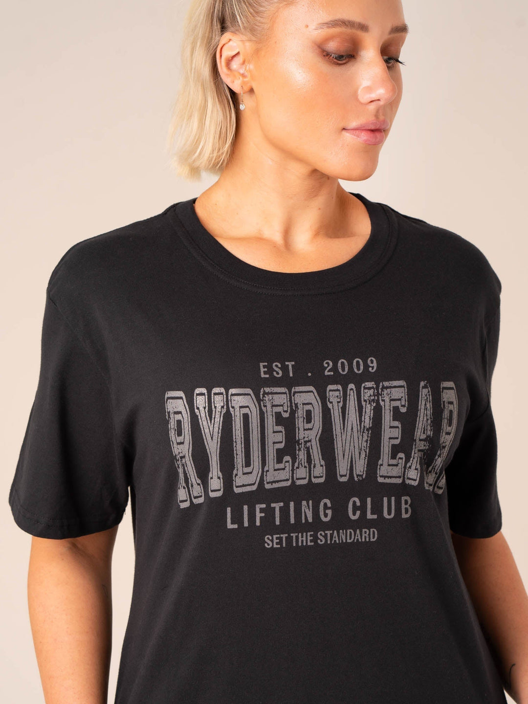 Grit Oversized T-Shirt - Black Clothing Ryderwear 