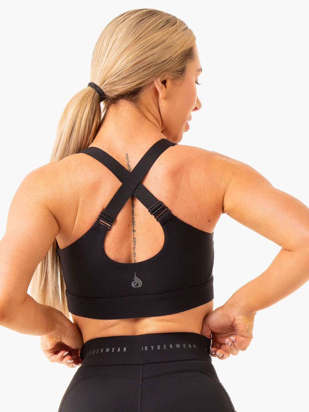 Heighten High Impact Sports Bra Black Ryderwear