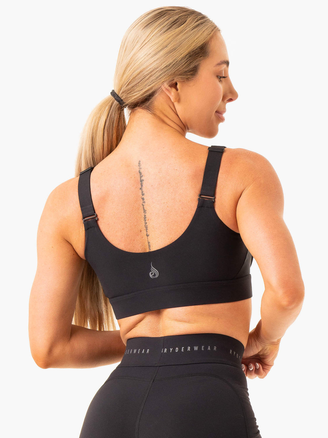Empowered Laced Back High Impact Sports bra - Black