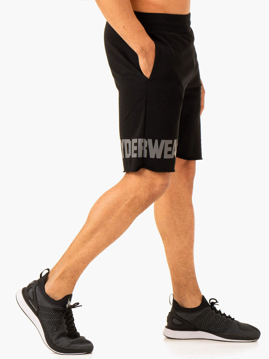 Heritage Fleece Track Shorts - Black Clothing Ryderwear 
