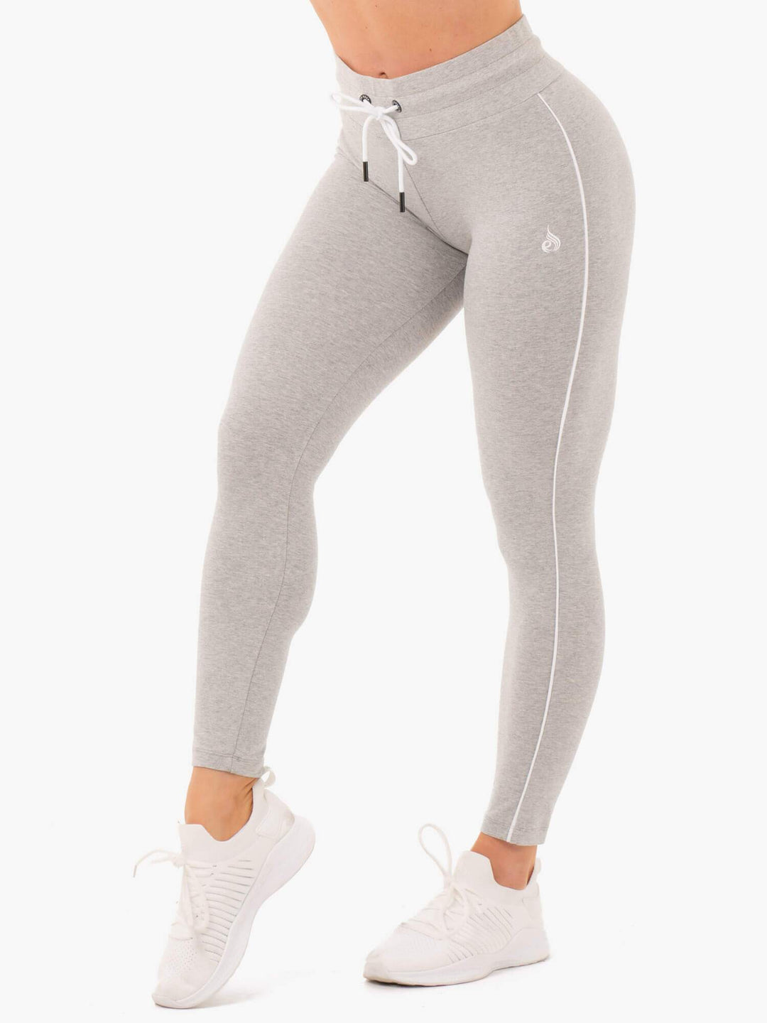 High Waisted Track Leggings - Grey Marl Clothing Ryderwear 