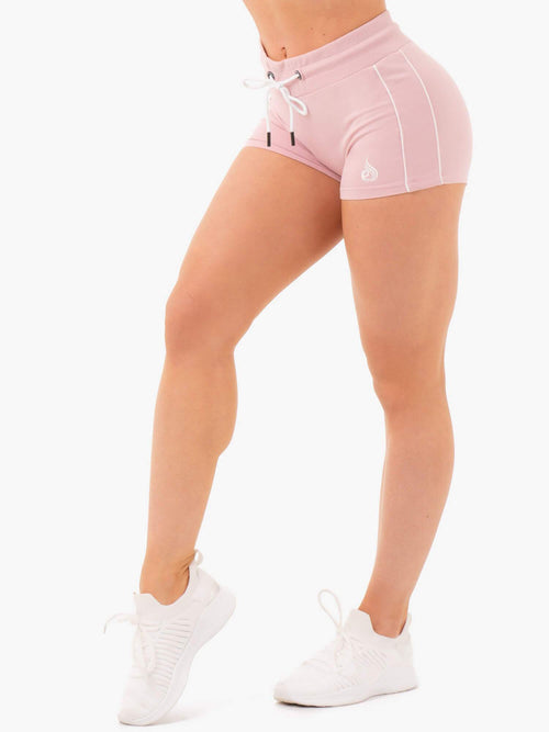 High Waisted Track Shorts Pink
