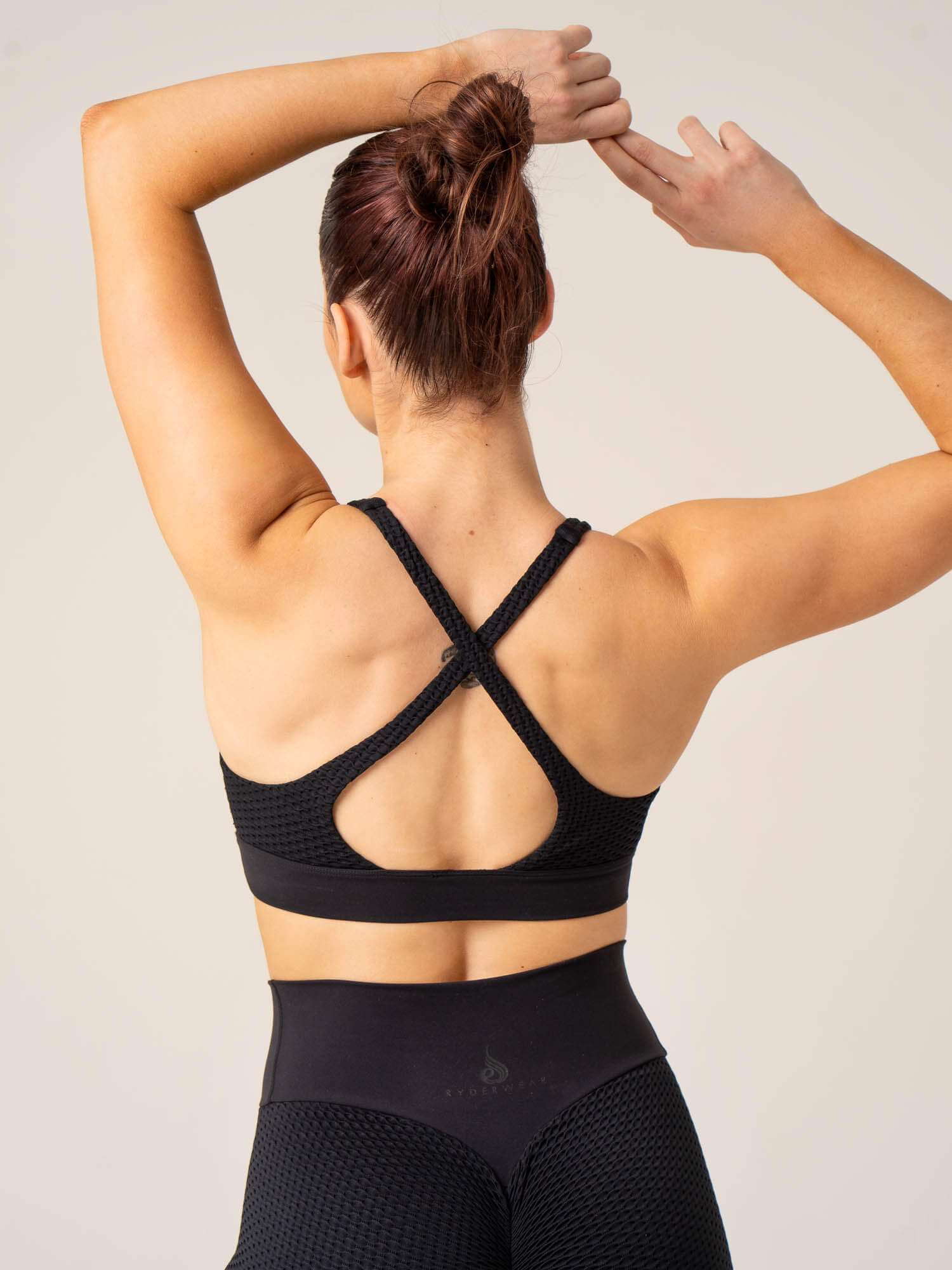 Honeycomb Seamless Sports Bra - Black - Ryderwear