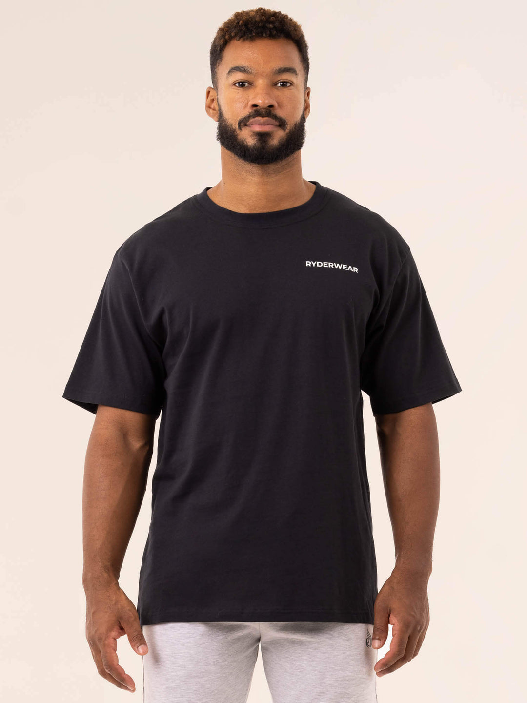 Industry Oversized T-Shirt - Black Clothing Ryderwear 