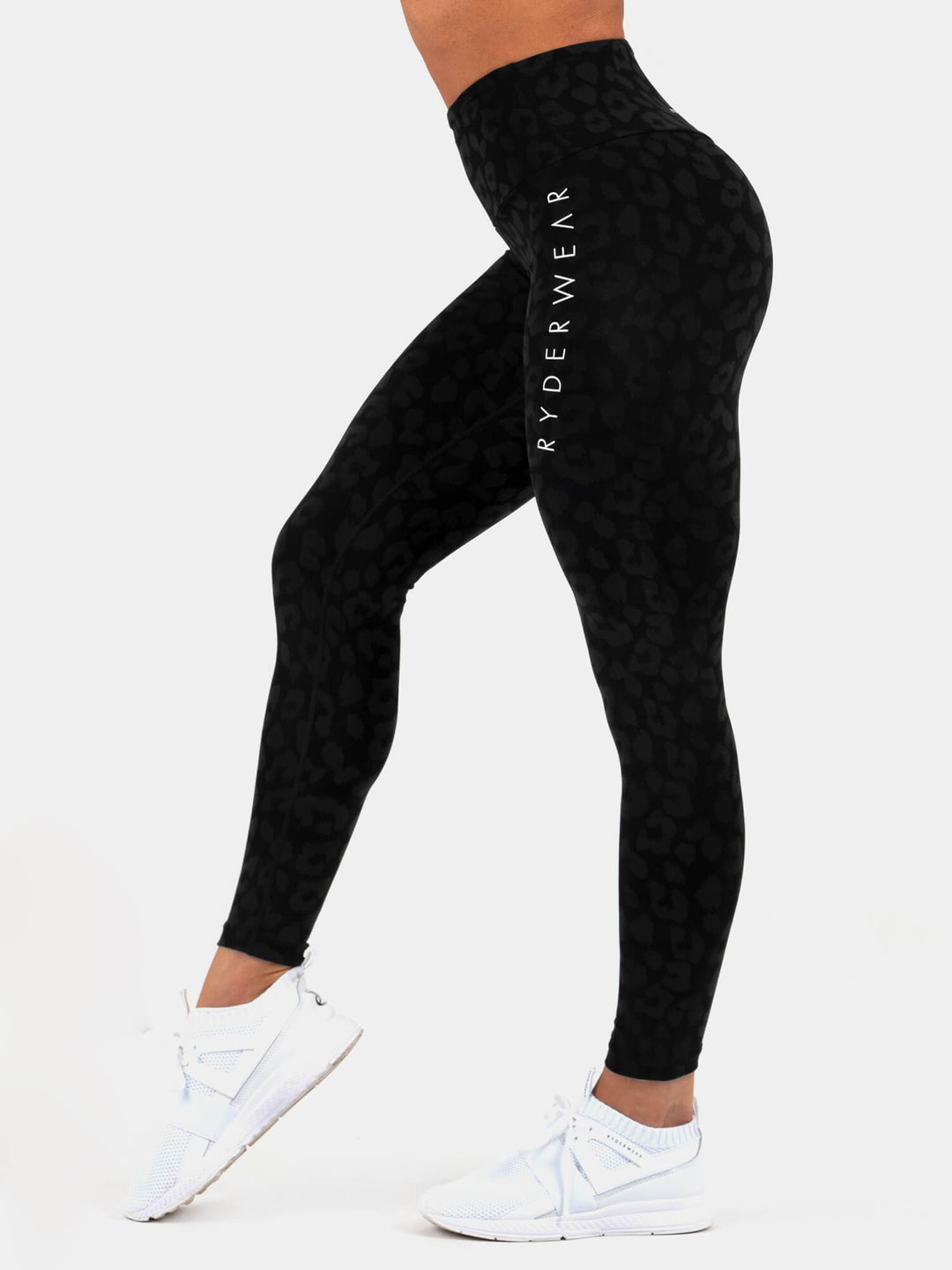 Instinct Scrunch Bum Leggings Leopard Black Ryderwear