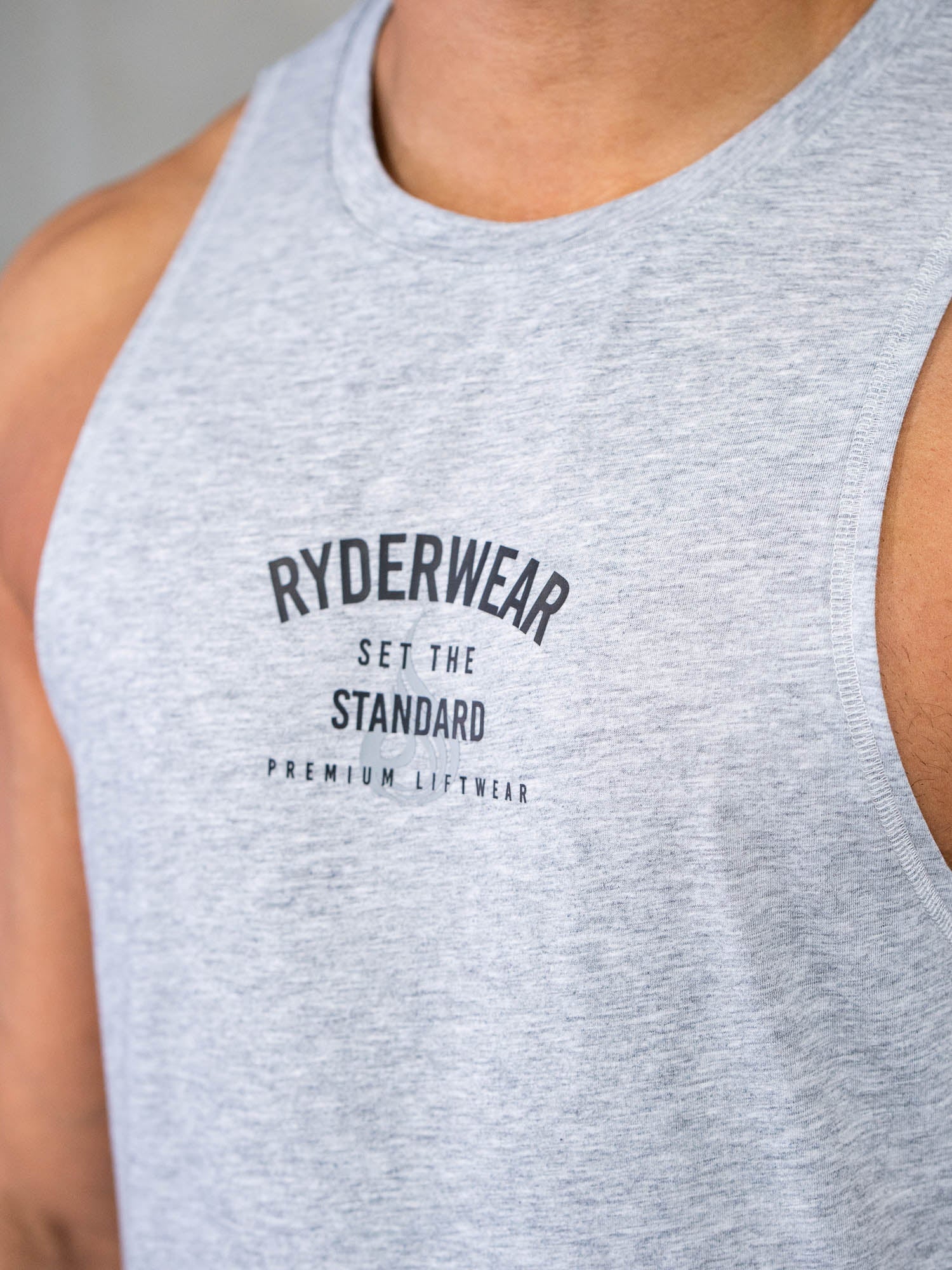 Legacy Drop Armhole Tank - Grey Marl - Ryderwear