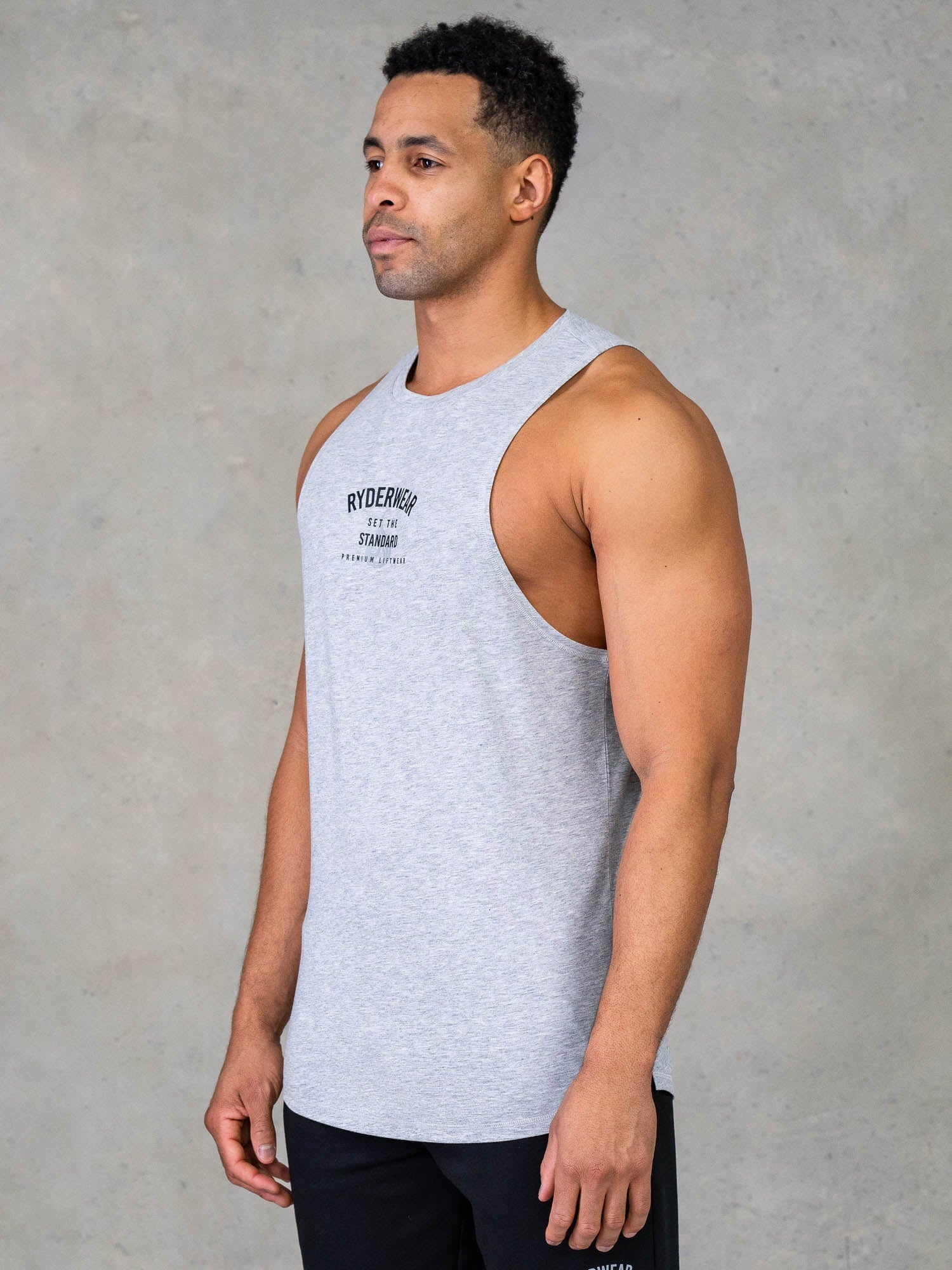 Legacy Drop Armhole Tank - Grey Marl - Ryderwear