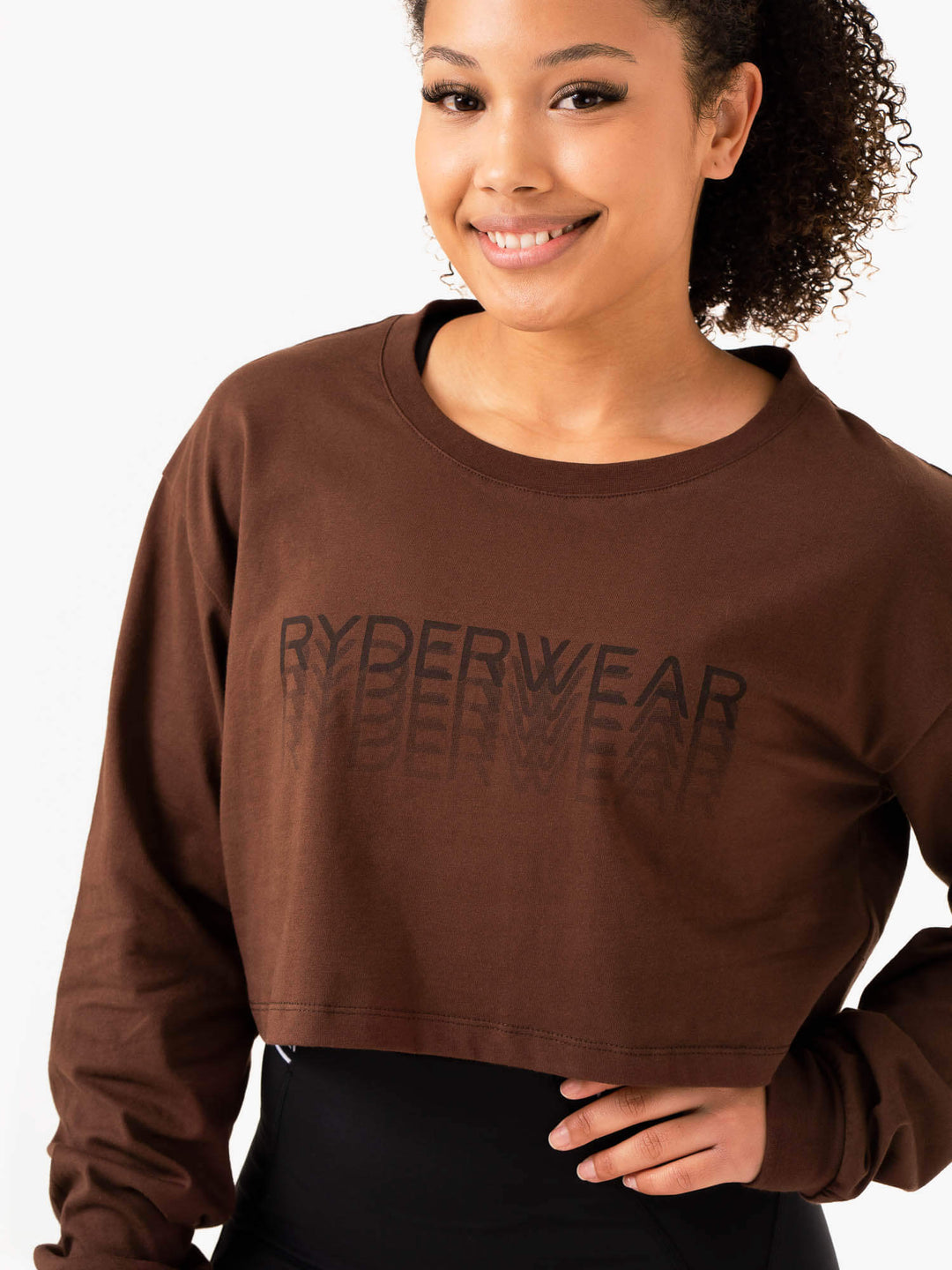 Level Up Long Sleeve T-Shirt - Chocolate Clothing Ryderwear 