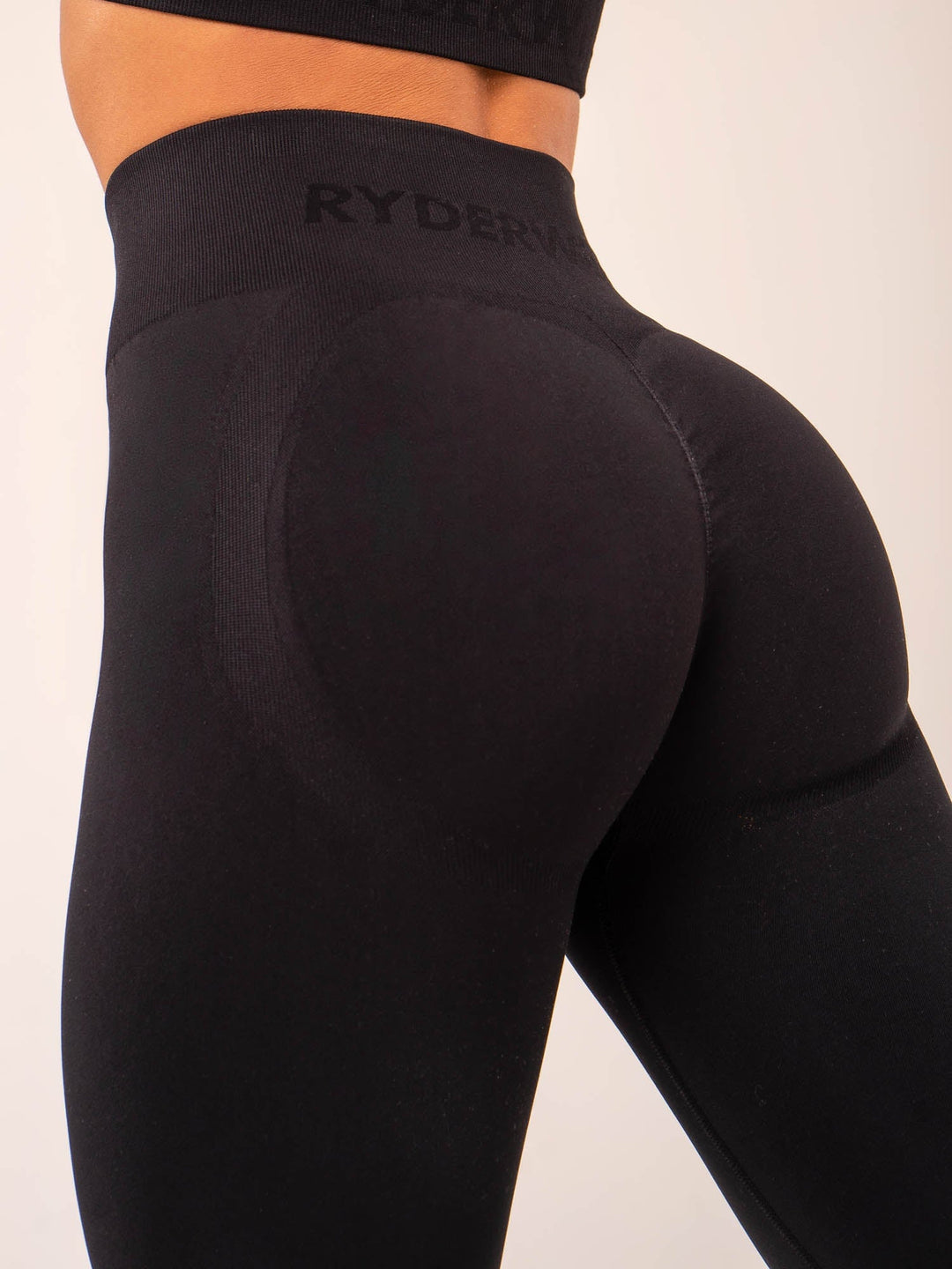 Lift Scrunch Seamless Leggings - Black Clothing Ryderwear 