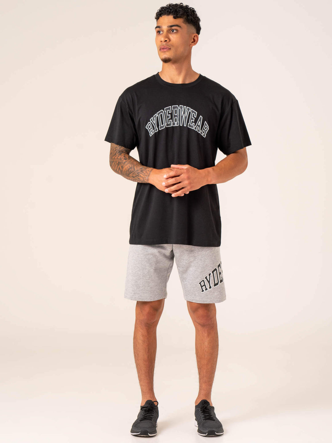 Men's Collegiate T-Shirt - Black Clothing Ryderwear 