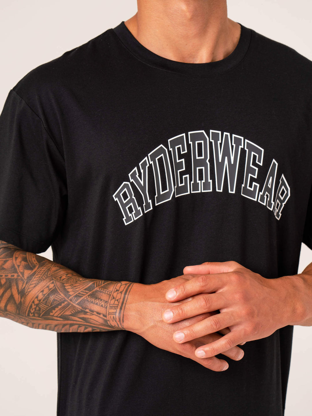 Men's Collegiate T-Shirt - Black Clothing Ryderwear 