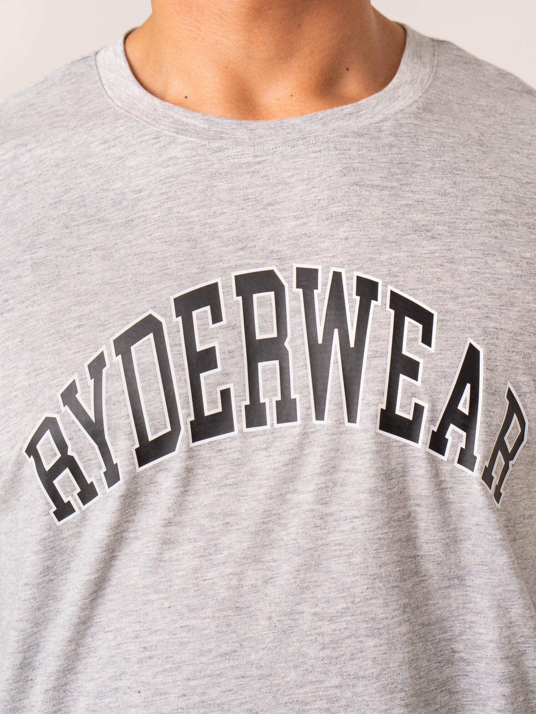 Men's Collegiate T-Shirt - Grey Marl Clothing Ryderwear 