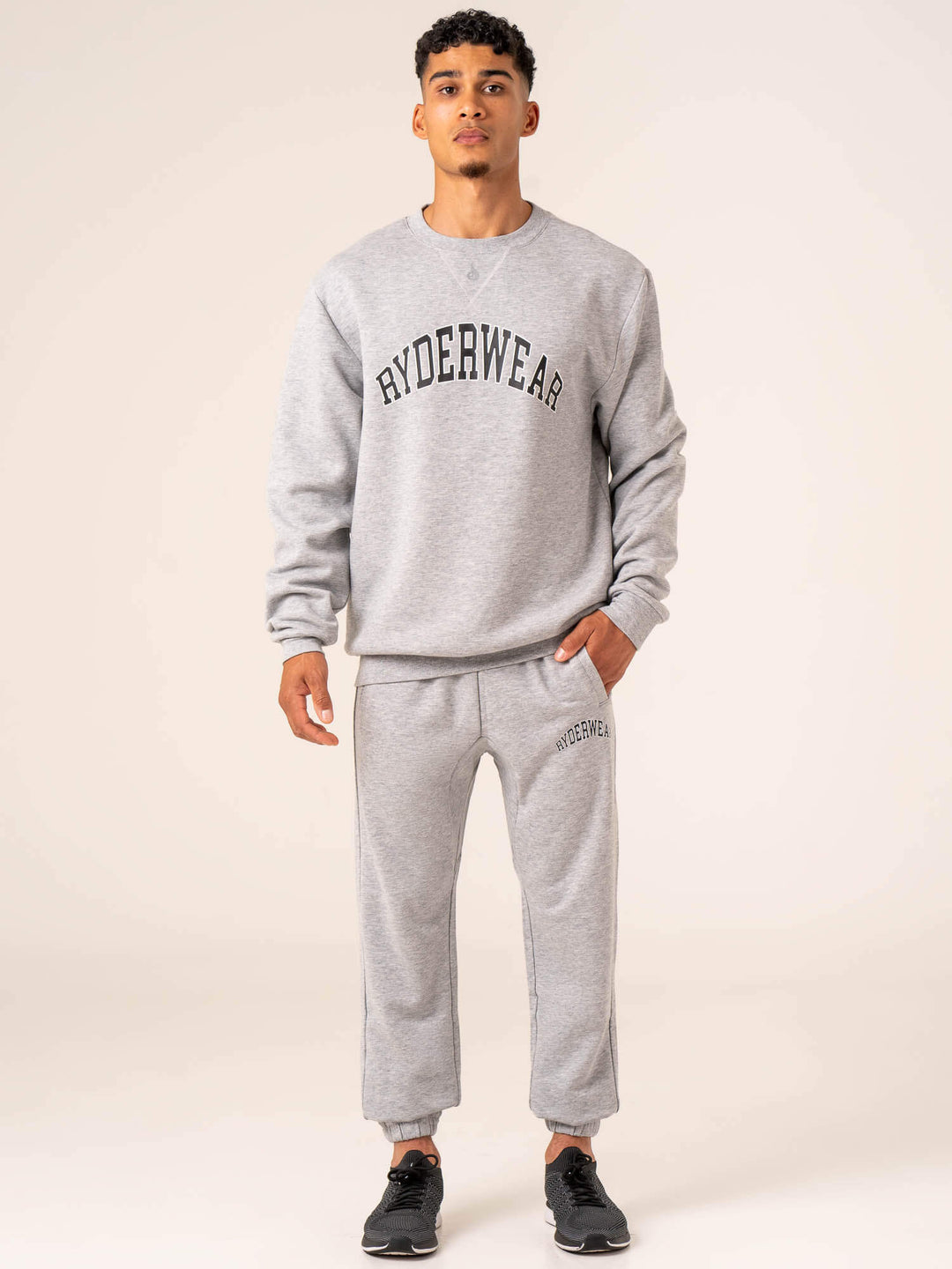 Men's Collegiate Track Pant - Grey Marl Clothing Ryderwear 
