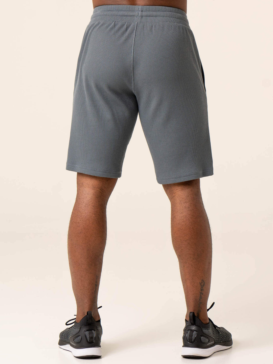 Men's Waffle Lounge Shorts - Steel Blue Clothing Ryderwear 