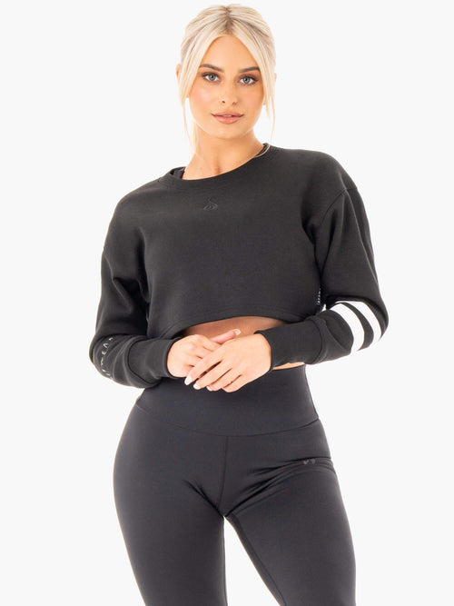 Motion Cropped Sweater Black