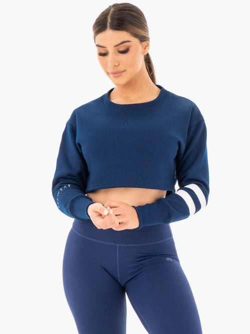 Motion Cropped Sweater Navy