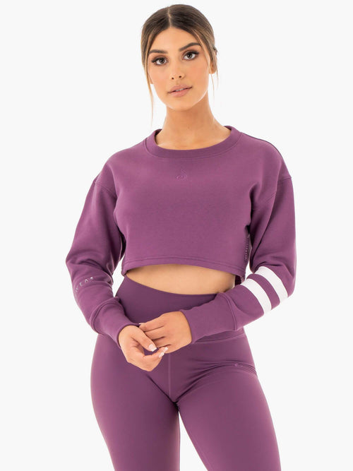 Motion Cropped Sweater Purple