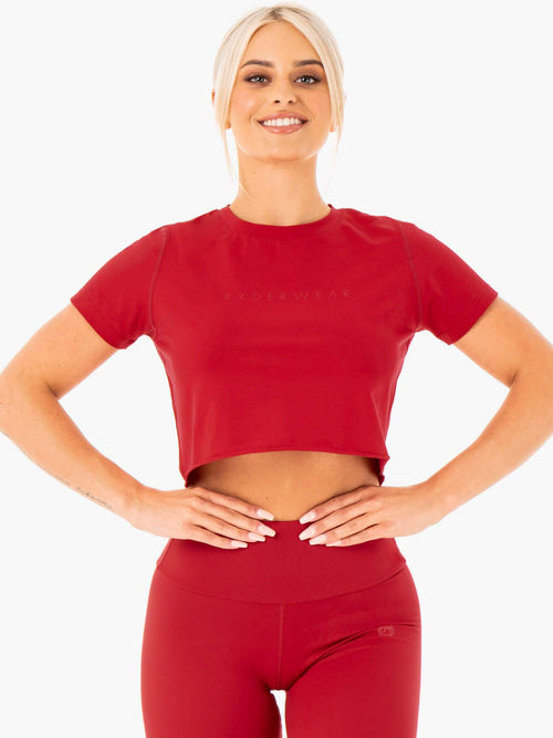 Motion Cropped T-Shirt Red