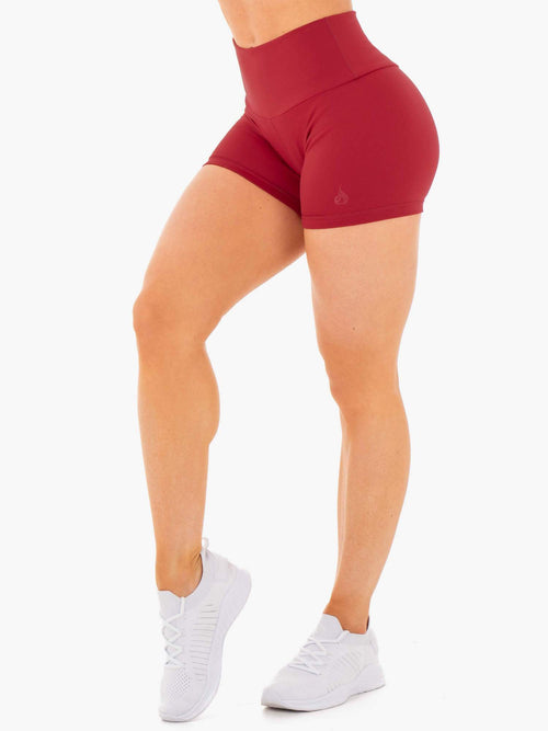 Motion High Waisted Shorts Red