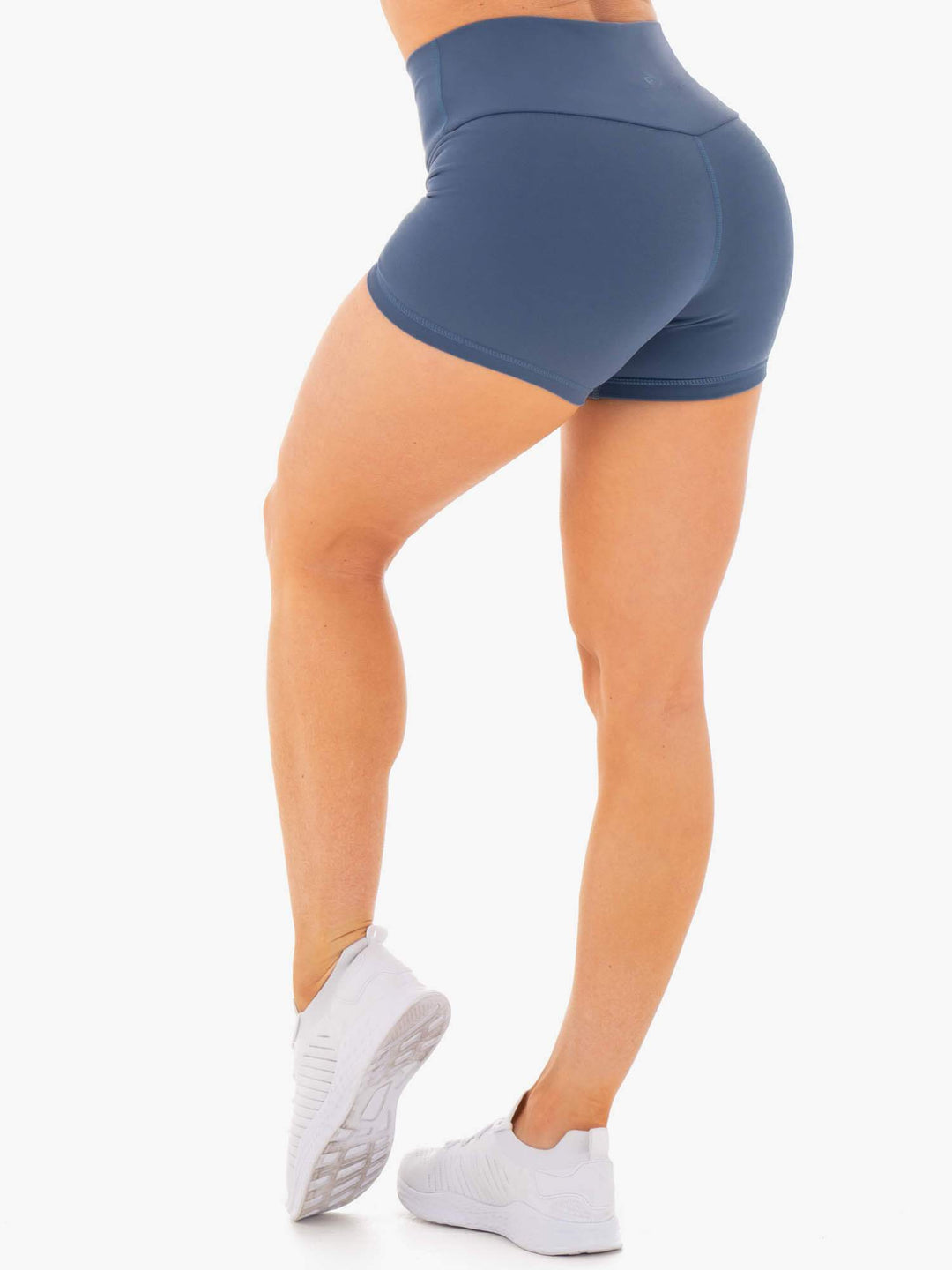 Motion High Waisted Shorts - Steel Blue Clothing Ryderwear 