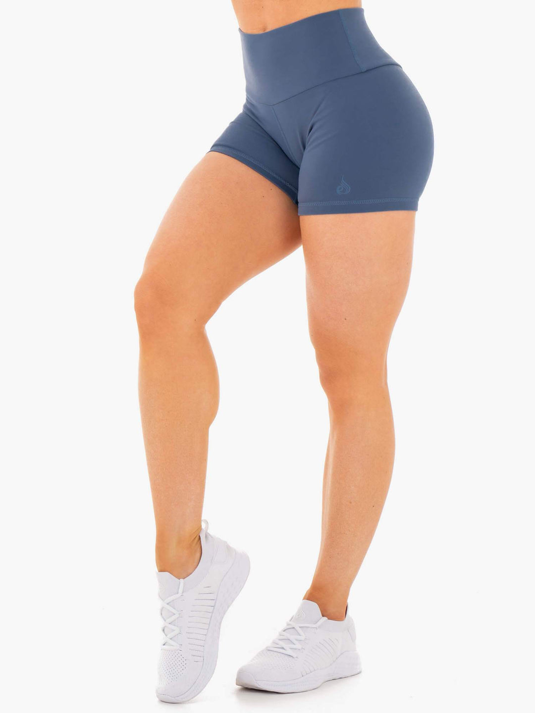 Motion High Waisted Shorts - Steel Blue Clothing Ryderwear 