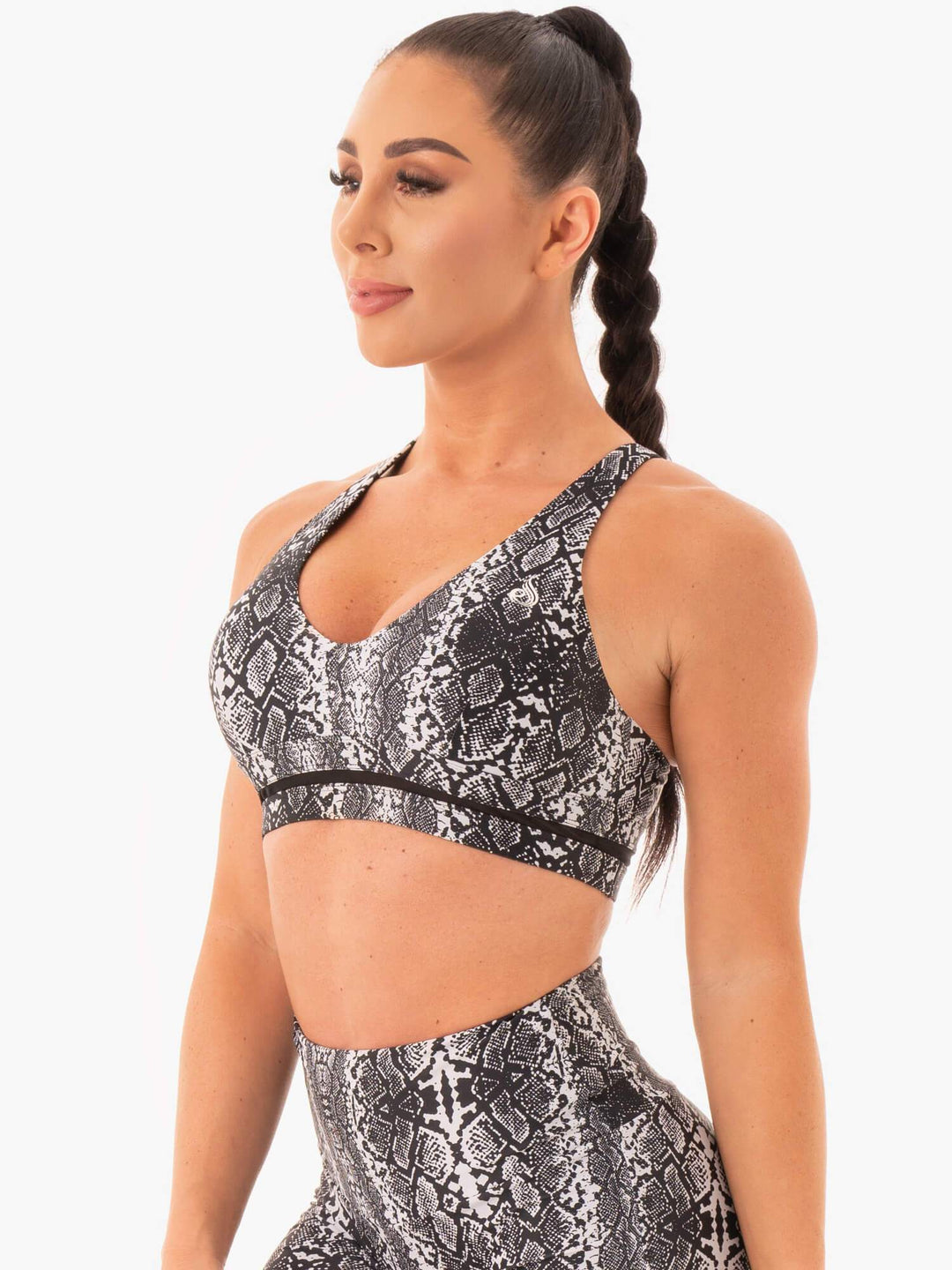 NEM X RW Sports Bra - White Snake Clothing Ryderwear 