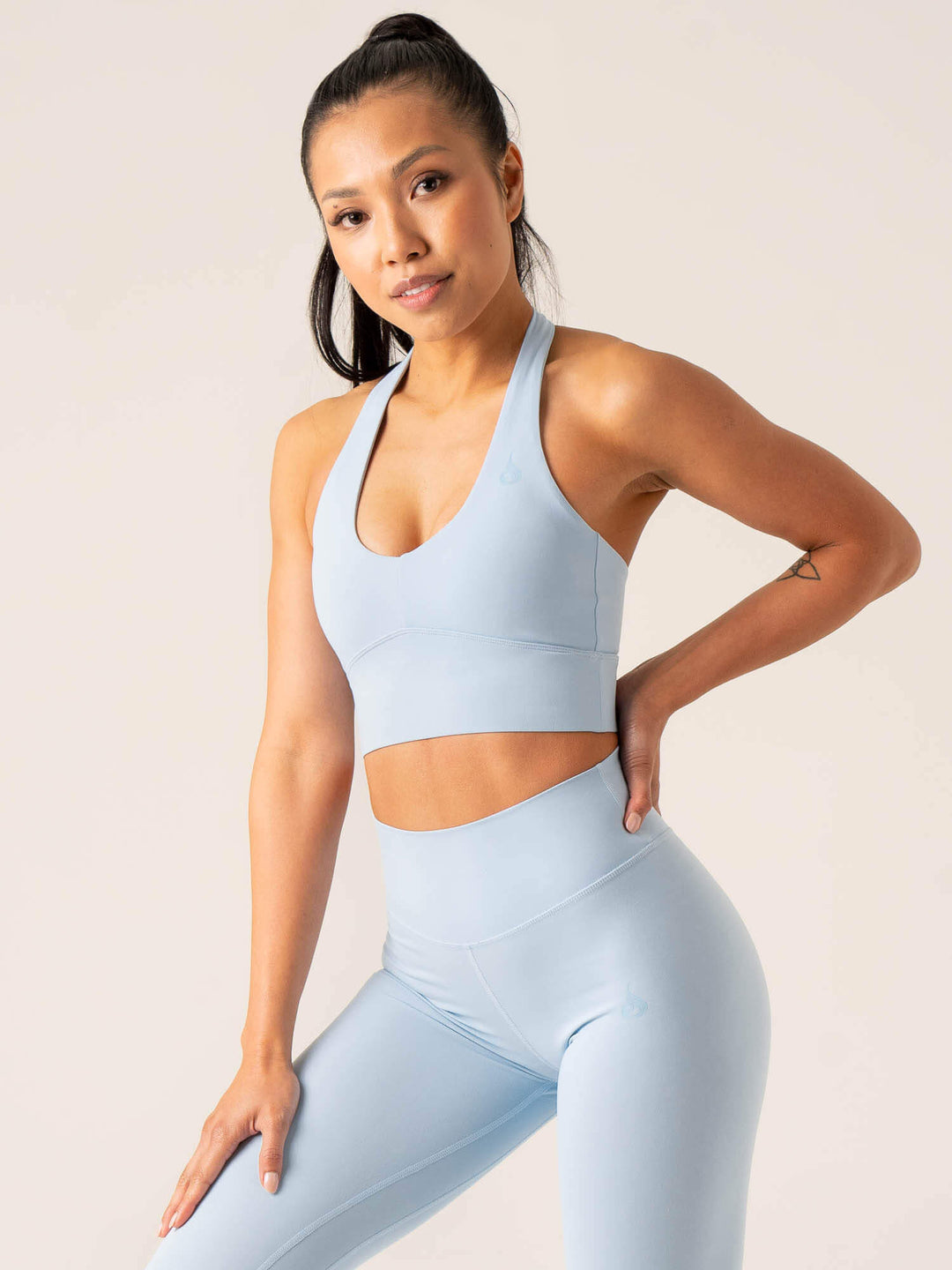 NKD Arch Halter Sports Bra - Baby Blue Clothing Ryderwear 
