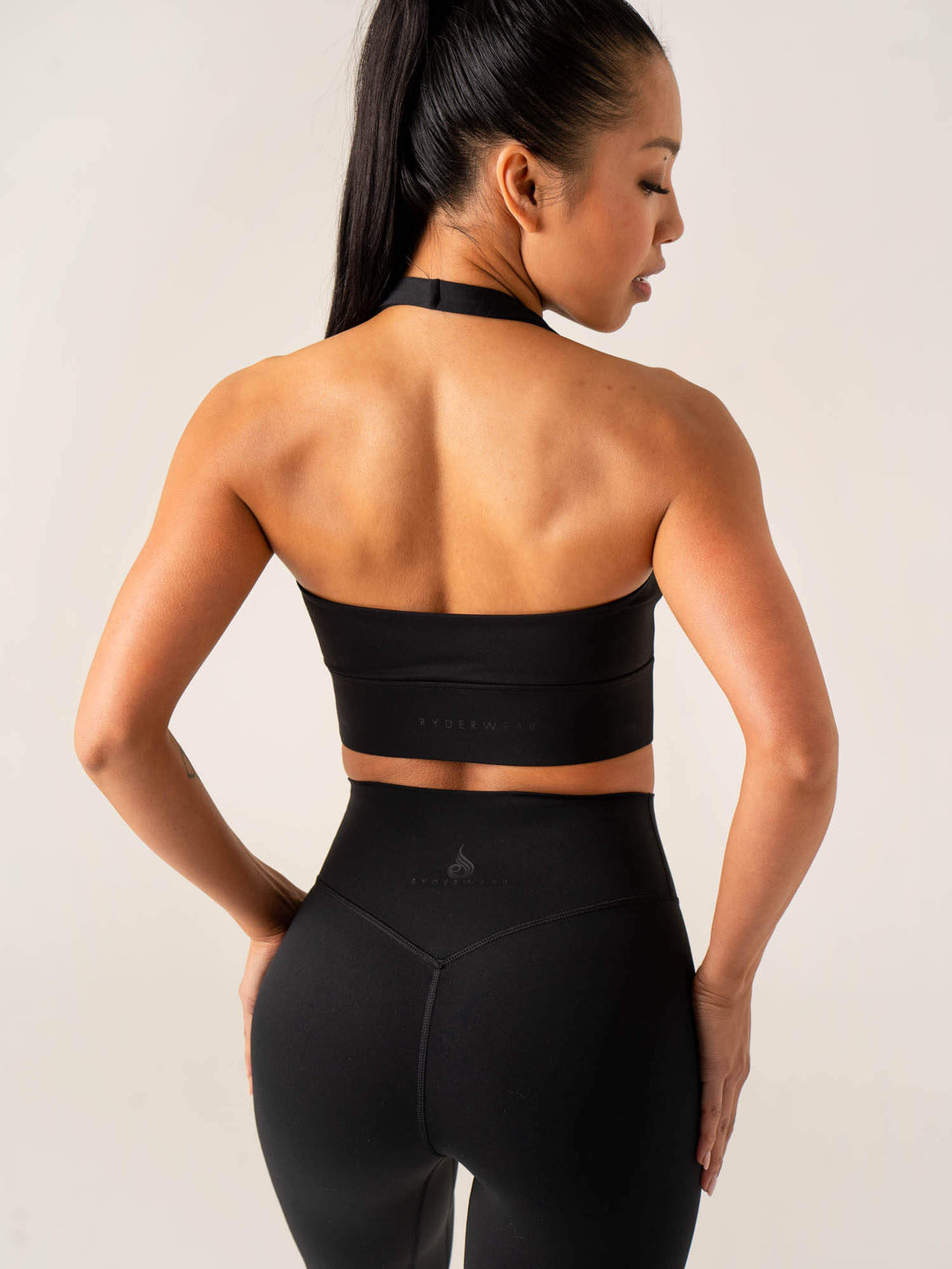 NKD Arch Halter Sports Bra - Black Clothing Ryderwear 