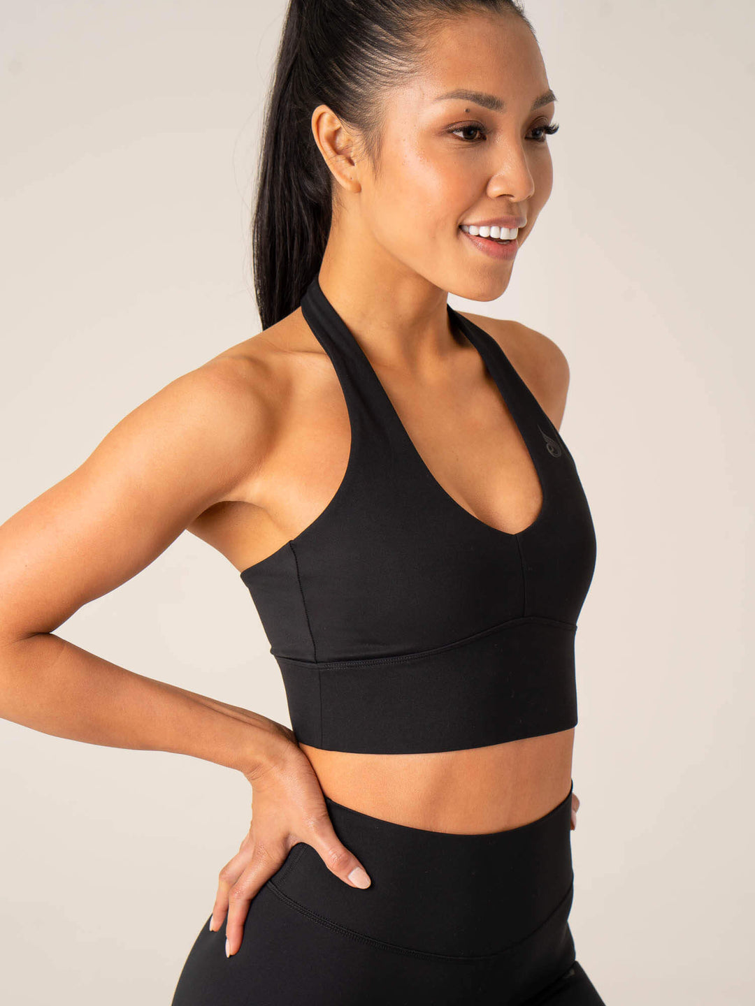 NKD Arch Halter Sports Bra - Black Clothing Ryderwear 