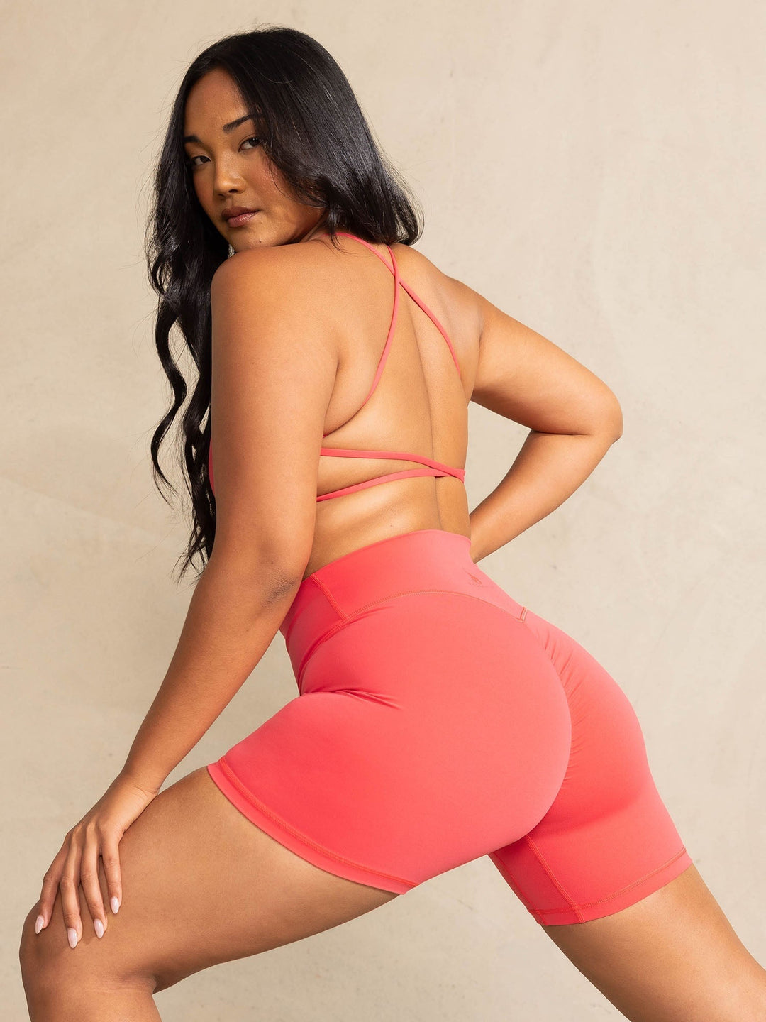NKD Embody Sports Crop - Neon Salmon Clothing Ryderwear 