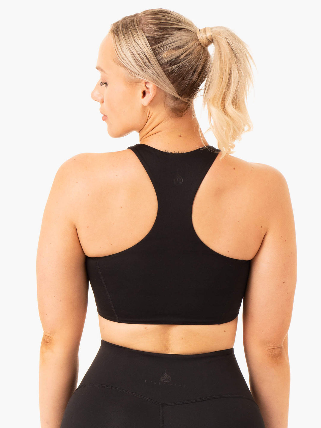 NKD Frame Long Line Sports Bra - Black Clothing Ryderwear 