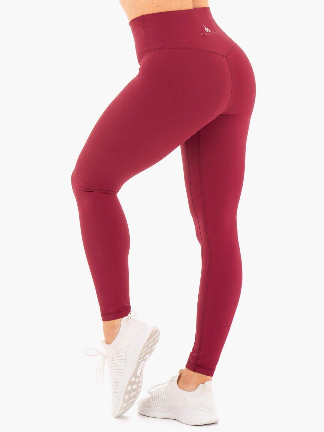 NKD High Waisted Leggings - Berry Red Clothing Ryderwear 