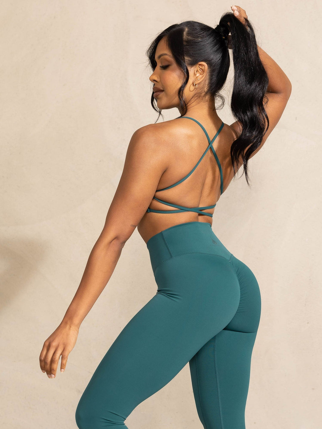 NKD High Waisted Scrunch Leggings - Teal Clothing Ryderwear 