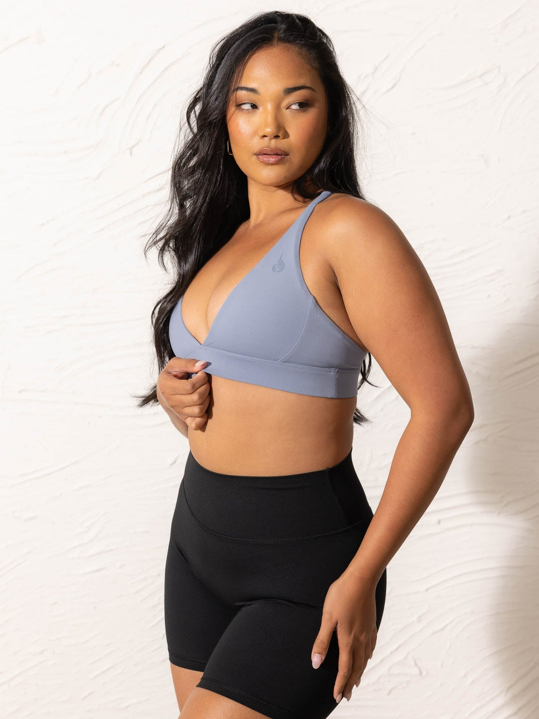NKD Low Neck Sports Bra - Denim Blue Clothing Ryderwear 