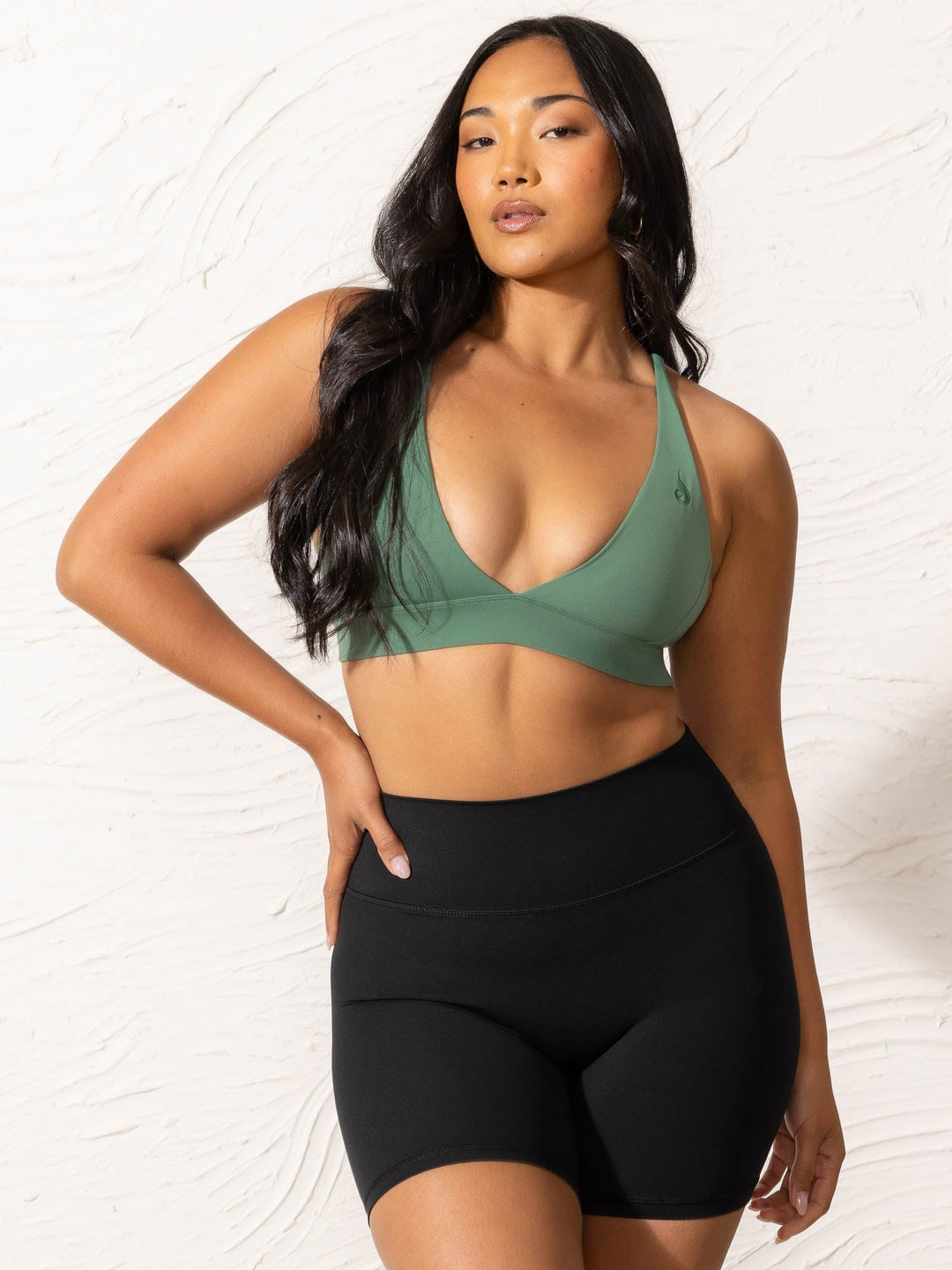 NKD Low Neck Sports Bra - Forest Green Clothing Ryderwear 