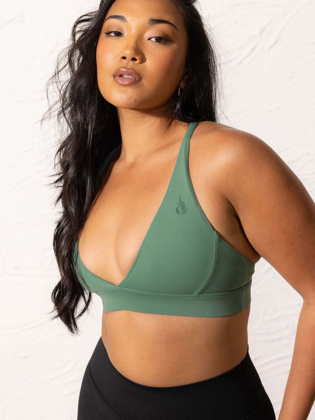 NKD Low Neck Sports Bra - Forest Green Clothing Ryderwear 