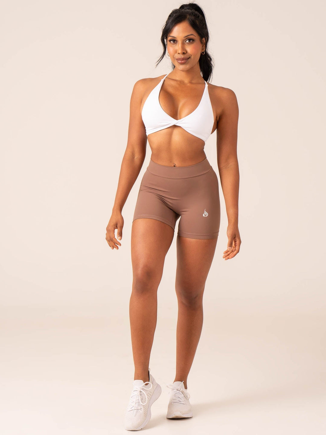 NKD V Scrunch Shorts - Mocha Clothing Ryderwear 