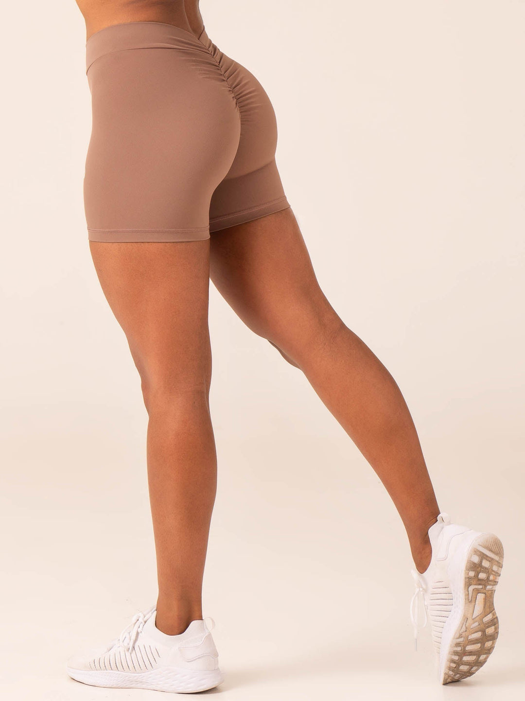 NKD V Scrunch Shorts - Mocha Clothing Ryderwear 