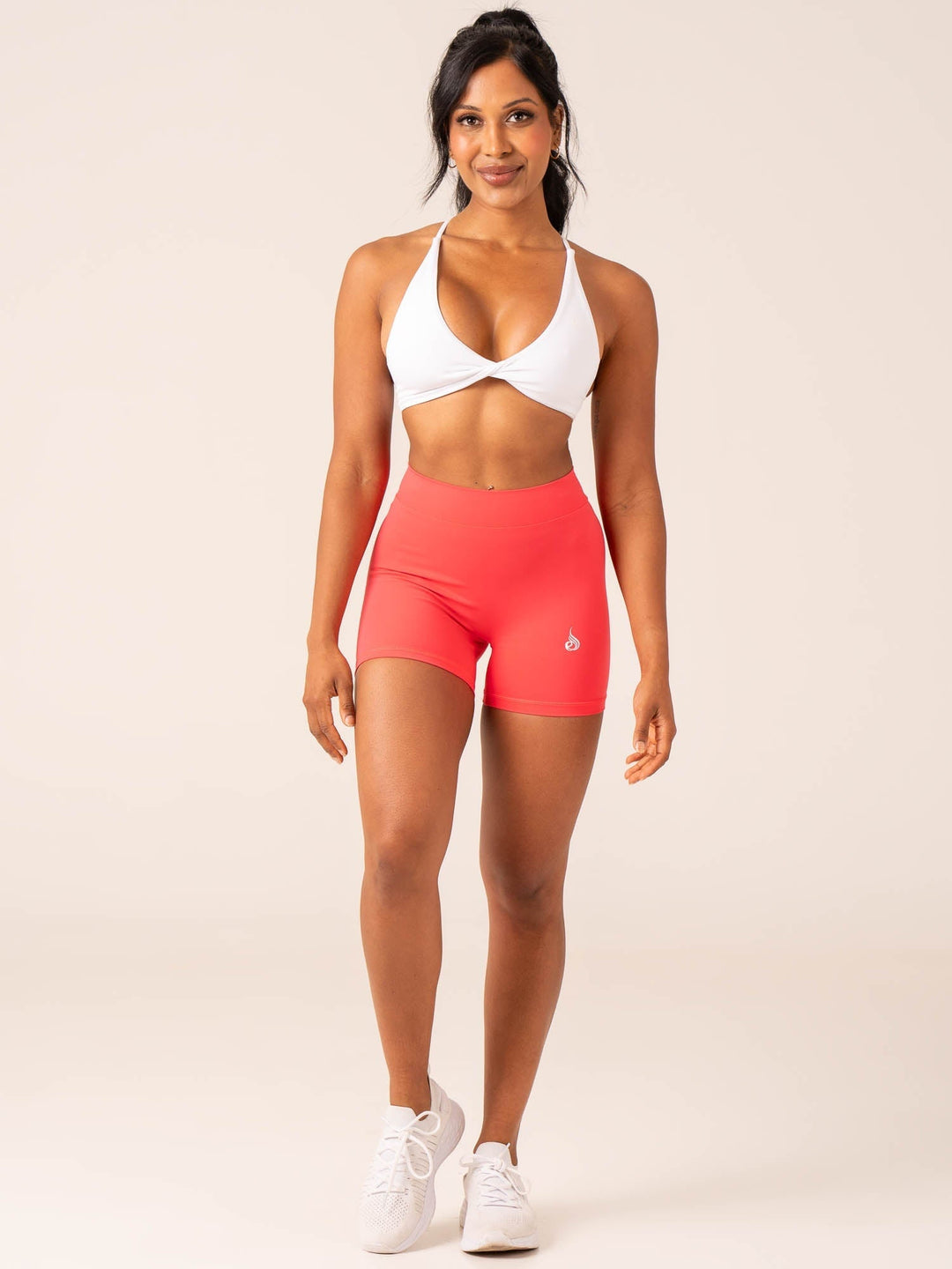 NKD V Scrunch Shorts - Neon Salmon Clothing Ryderwear 