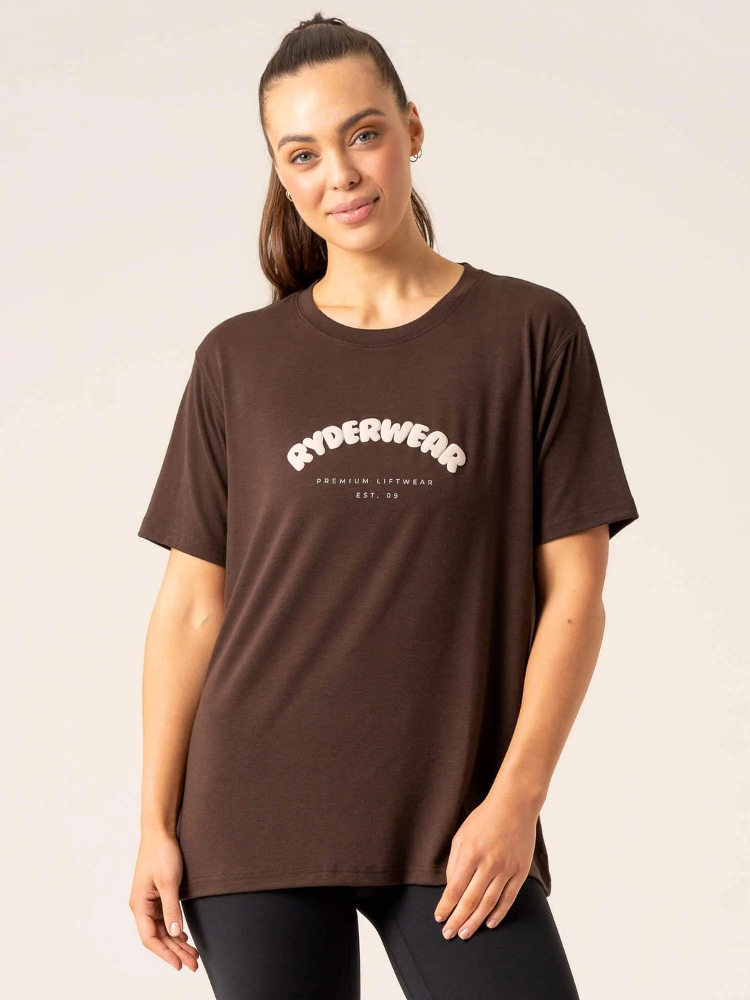 Off Side Longline T-Shirt - Chocolate Clothing Ryderwear 