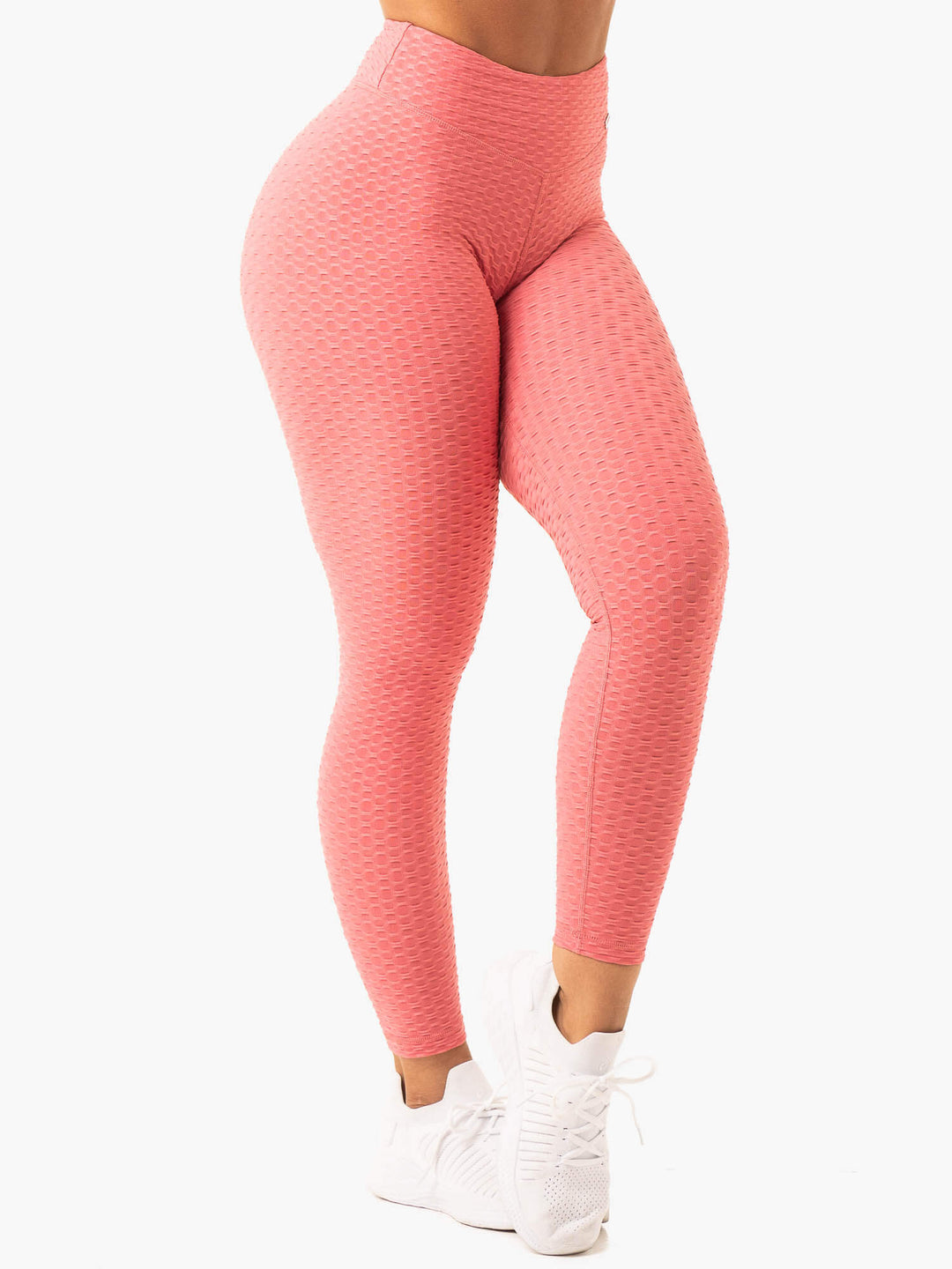 Optic Scrunch Bum Leggings - Lipstick Pink Clothing Ryderwear 