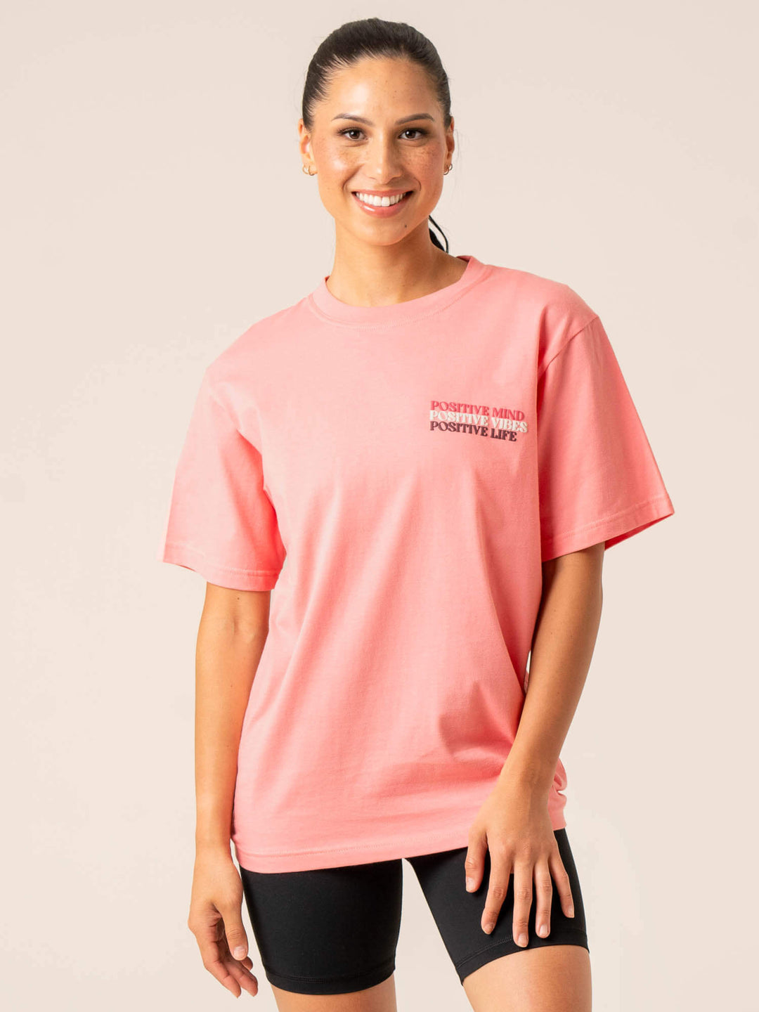Positive Vibes T-Shirt - Pink Clothing Ryderwear 