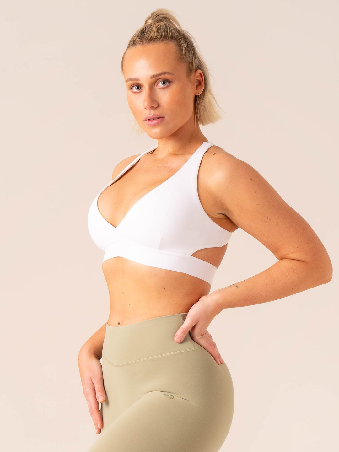 Prime Sports Bra - White Clothing Ryderwear 