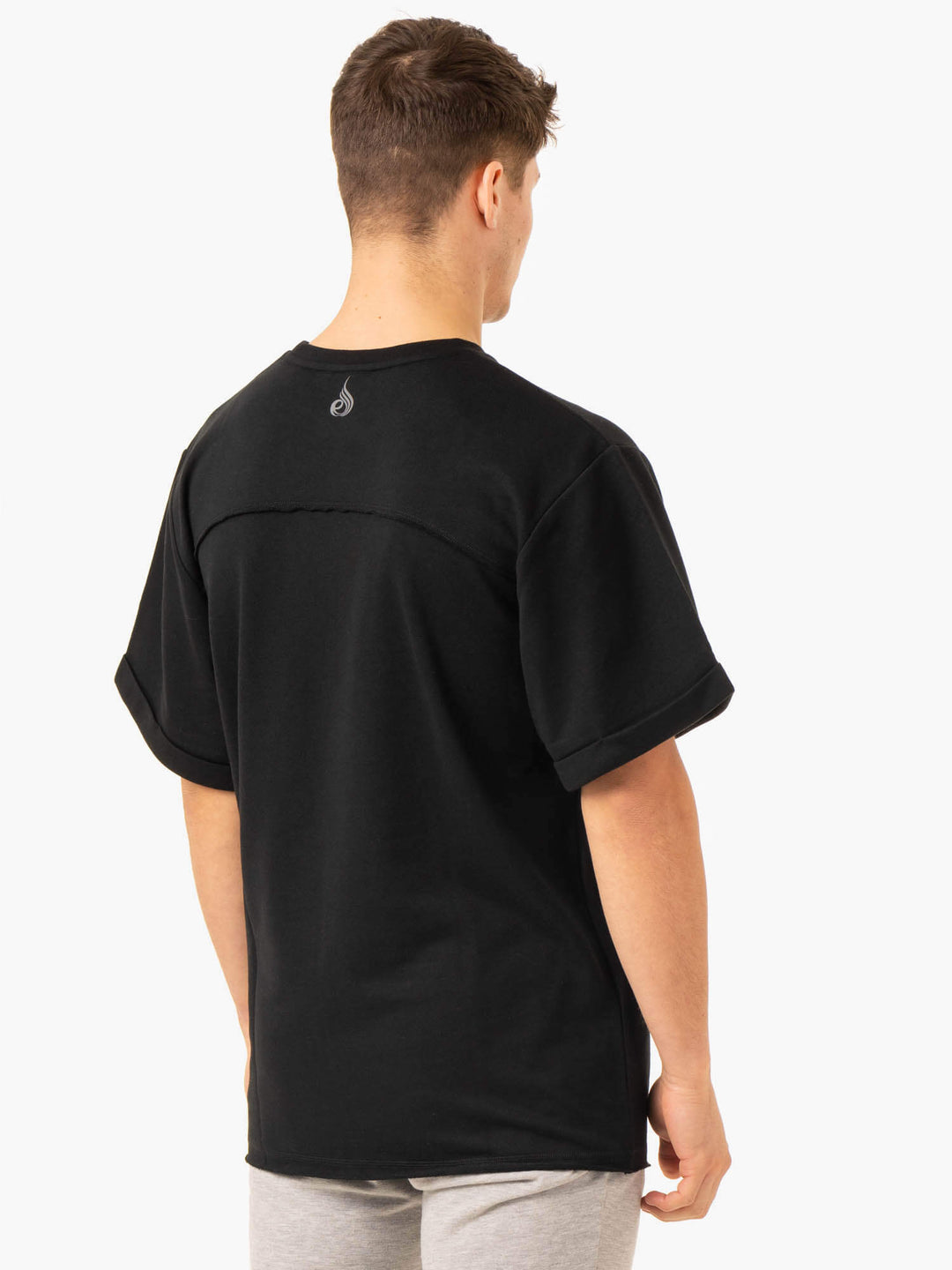 Pursuit Oversized Fleece T-Shirt - Black Clothing Ryderwear 