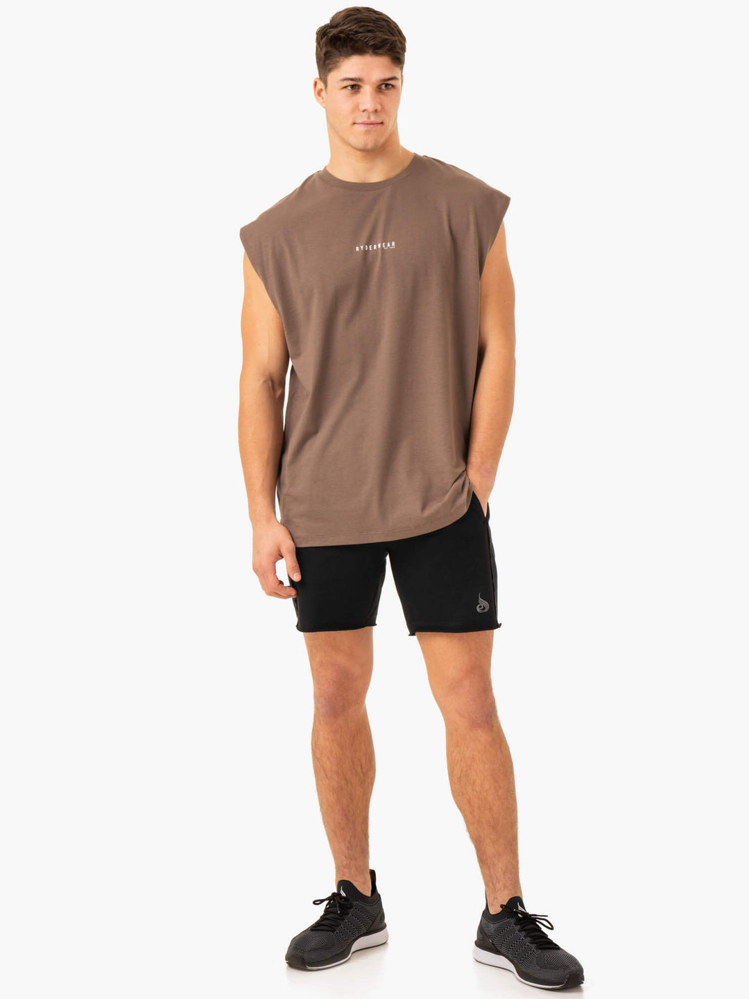 Pursuit Wide Cut Tank - Taupe Clothing Ryderwear 