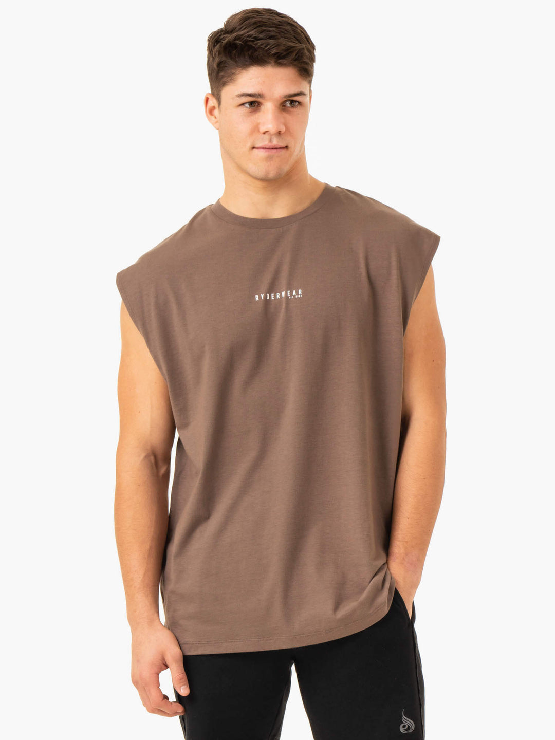 Pursuit Wide Cut Tank - Taupe Clothing Ryderwear 