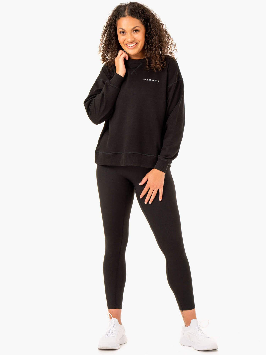 Recover Lightweight Sweater - Black Clothing Ryderwear 