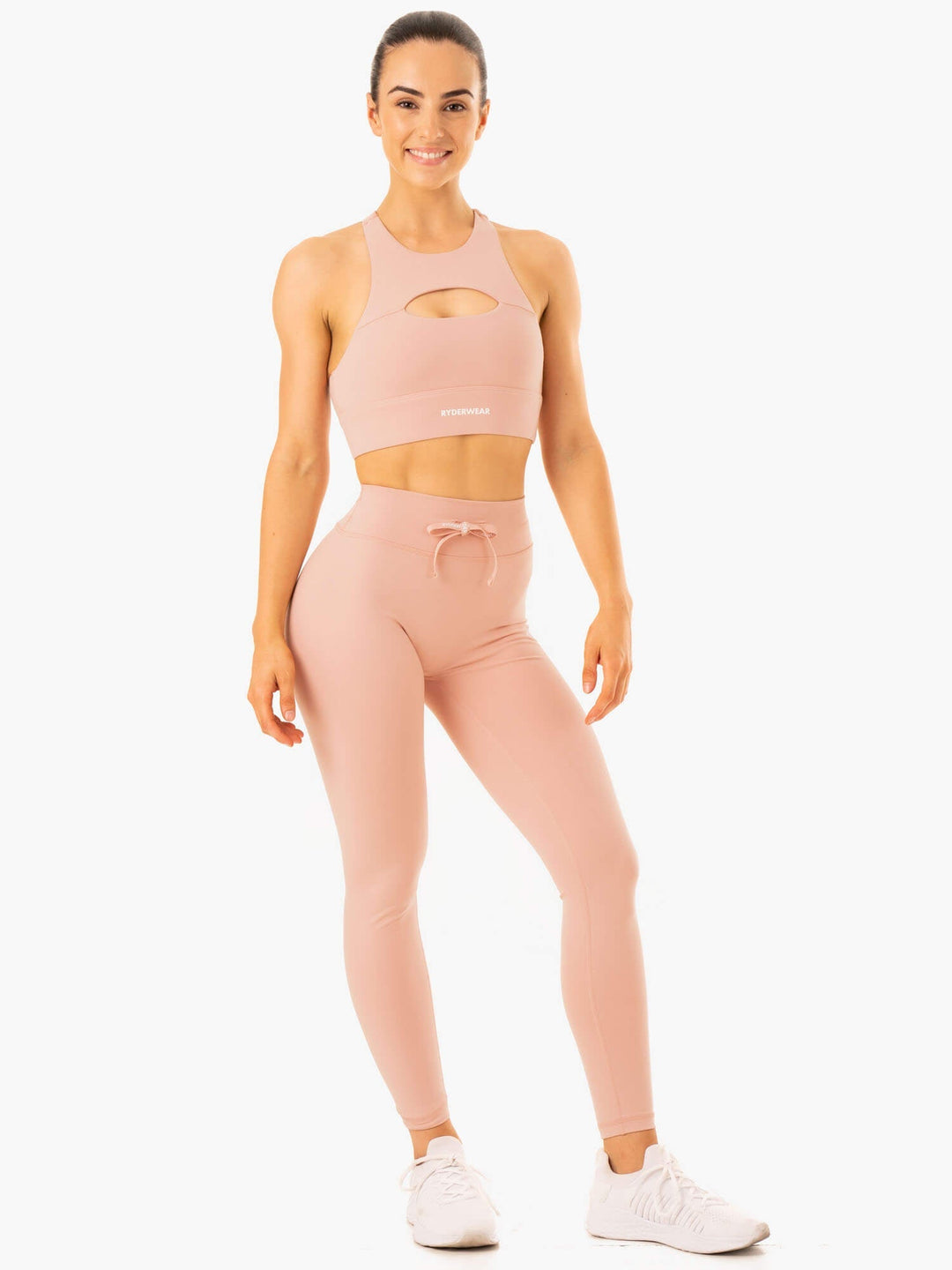 Replay Cut Out Sports Bra - Nude Clothing Ryderwear 