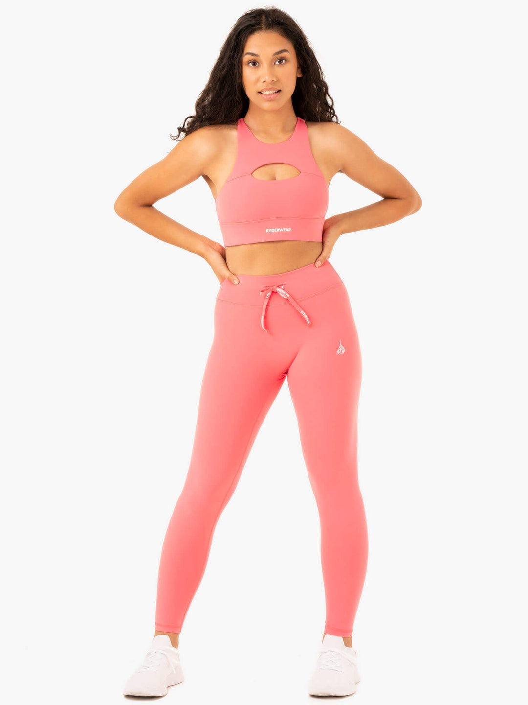 Replay High Waisted Leggings - Coral Clothing Ryderwear 